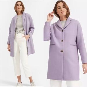 Everlane Wool Cocoon Coat Lavender Oversized 8‎ Coat Trench Jacket Minimalist